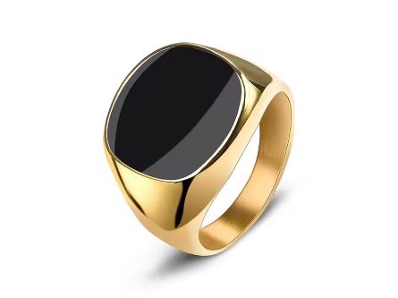 טבעת אוניקס זהב